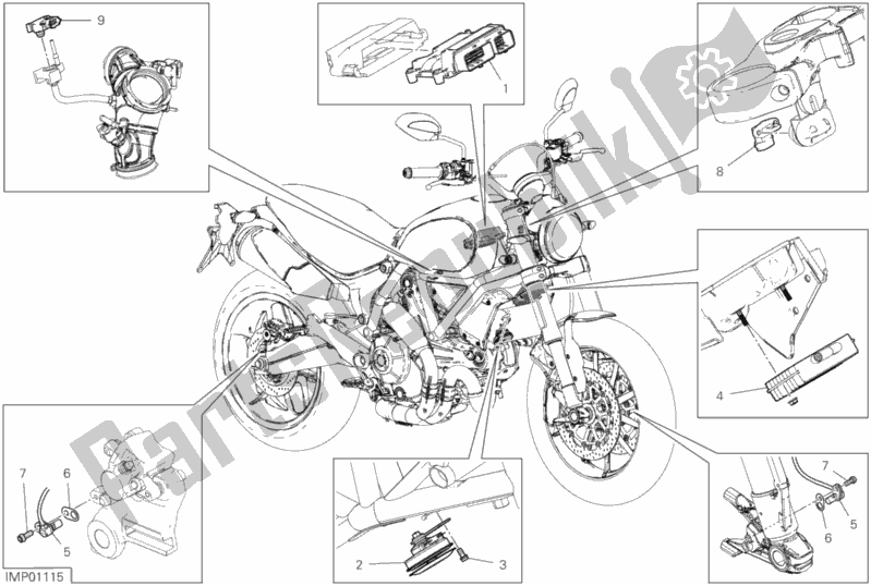 All parts for the 13d - Electrical Devices of the Ducati Scrambler 1100 Special 2018